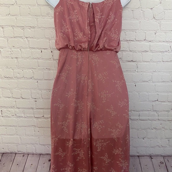 Vintage 1970's Lorrie Deb Union Label Pink Long Floral Zip Formal Dress - 7/8 - Picture 5 of 12